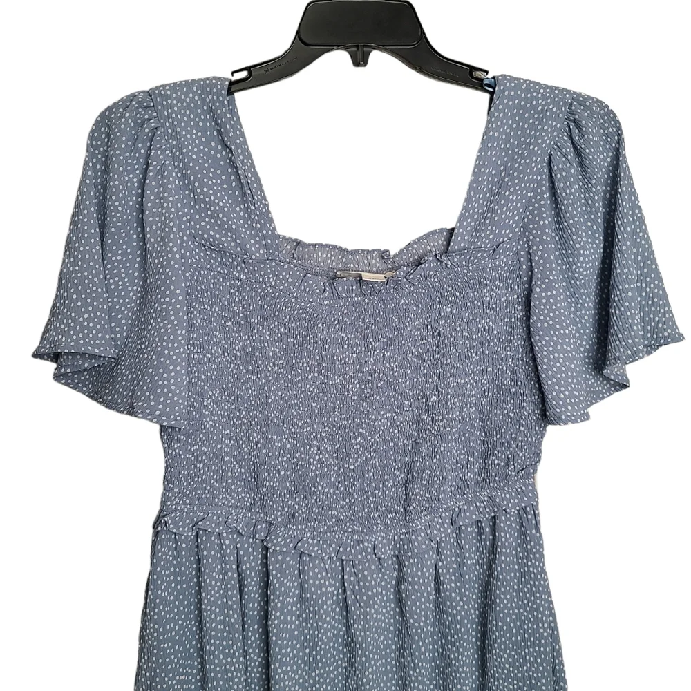 LoveRiche Blue Polka Dot Fit and Flare Dress NWT Ladies Size Large - Picture 2 of 11
